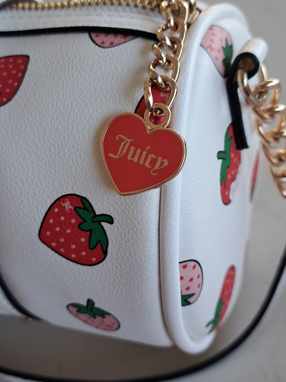 Juicy Coutoure Strawberry Barrel Bag with Logo, NEW